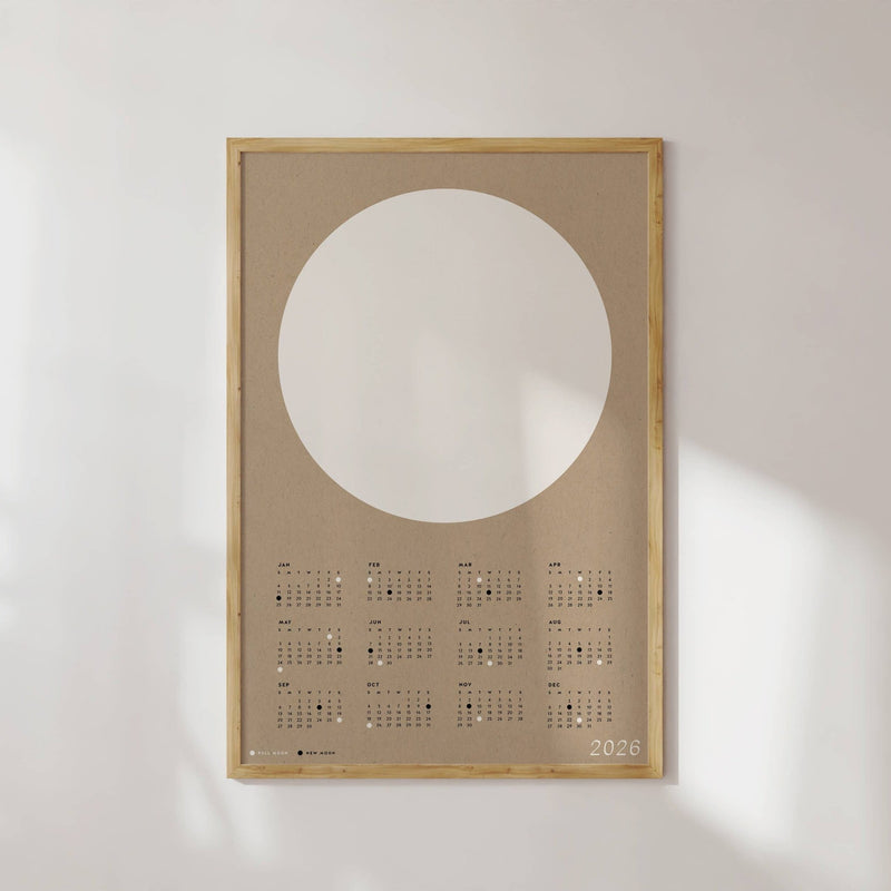 Minimalist Moon Calendar 2026 - Neutrals - Wms&Co.