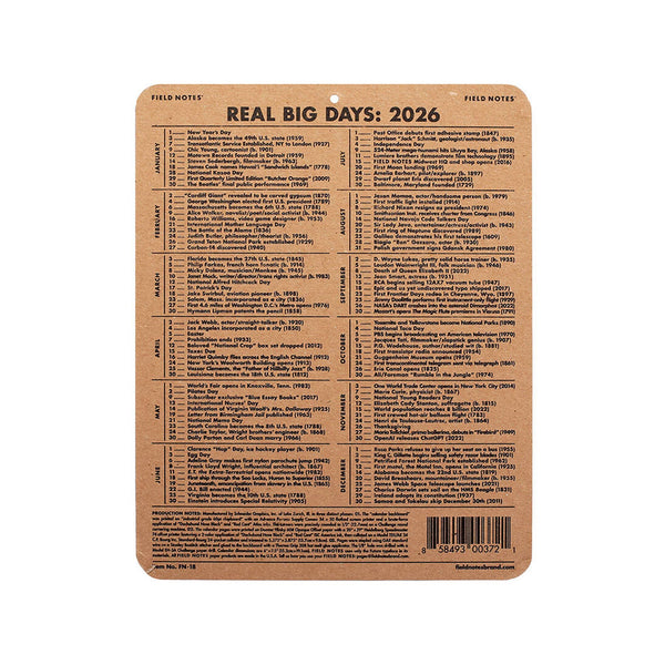 15 - Month Field Notes 2026 Calendar - Wms&Co.