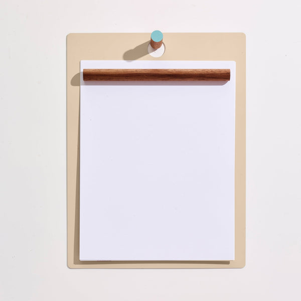 Magnetic Wall Clipboard: Beige/Aqua - Wms&Co.