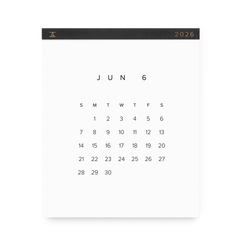 2026 Wall Calendar: Charcoal Gray - Wms&Co.