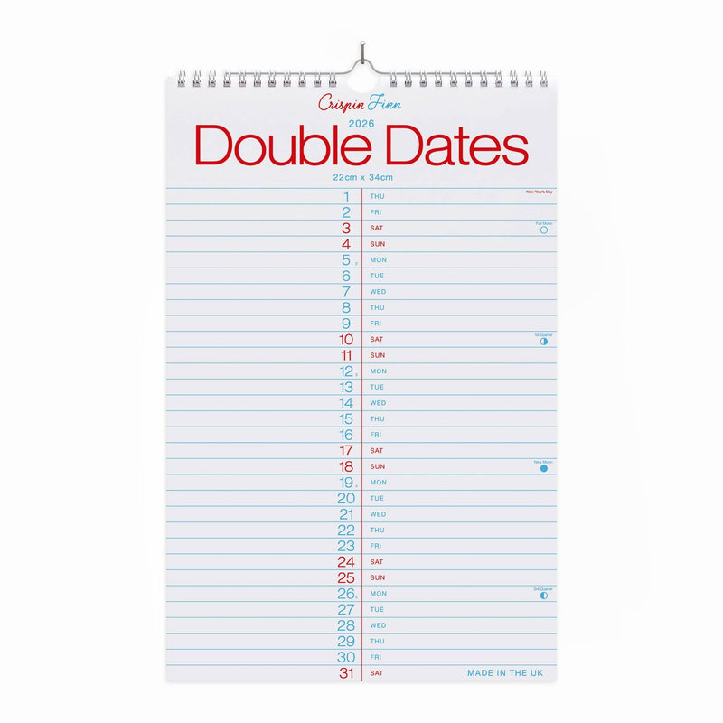 2026 Double Dates Wall Calendar - Wms&Co.