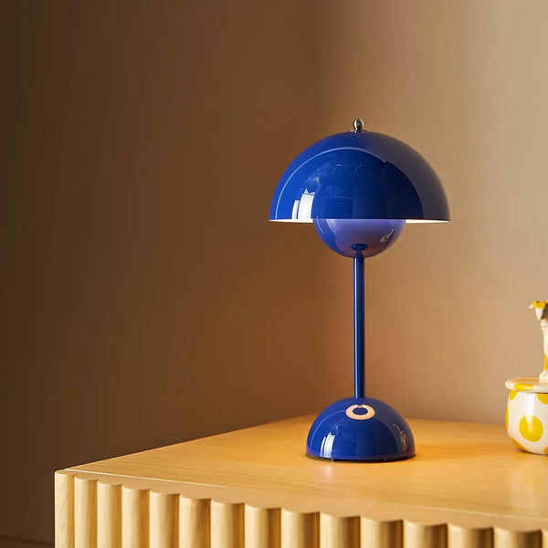 Verner Panton Flowerpot Portable Lamp: Cobalt Blue - Wms&Co.