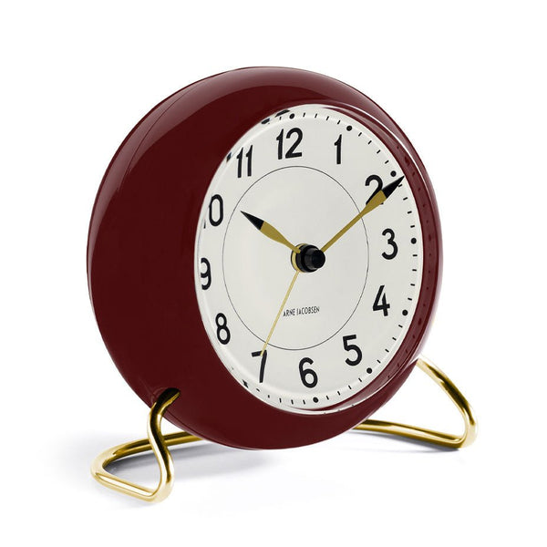 Arne Jacobsen Station Clock: Burgundy - Wms&Co.