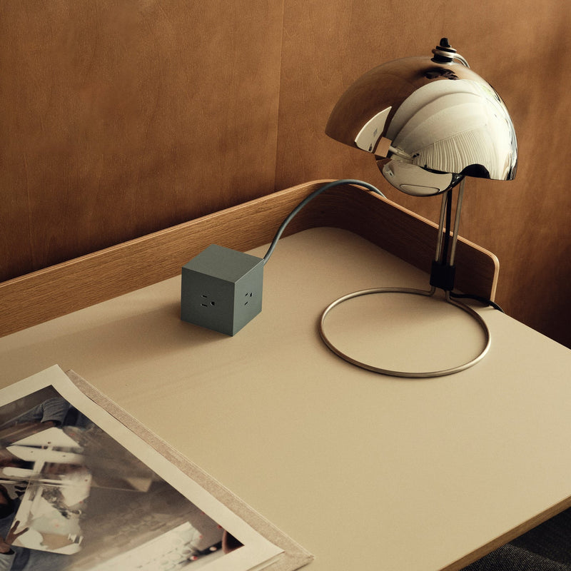 Stockholm Square 1 Power Strip: Oak Green - Wms&Co.