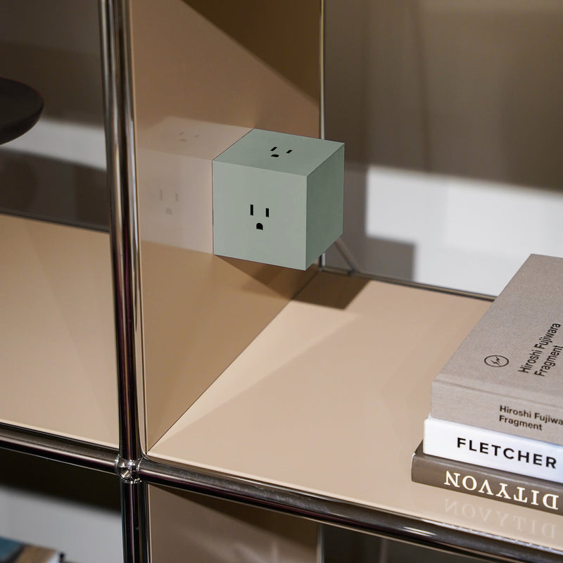 Stockholm Square 1 Power Strip: Oak Green - Wms&Co.
