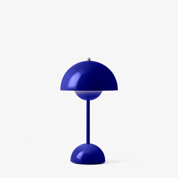 Verner Panton Flowerpot Portable Lamp: Cobalt Blue - Wms&Co.