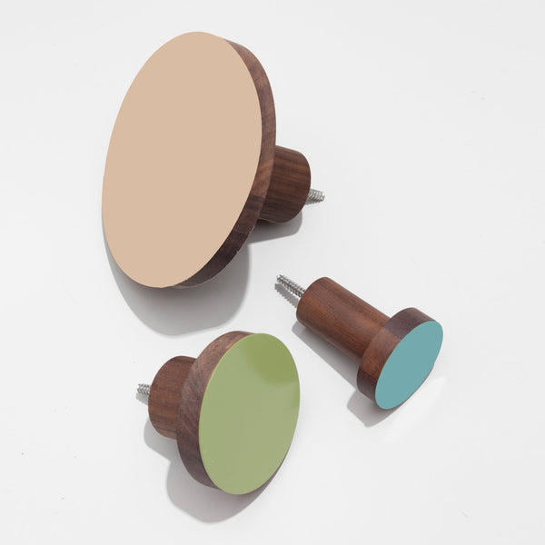 Three Wall Hooks: Enameled - Wms&Co.