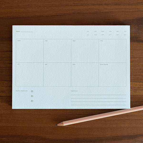 Before Breakfast Weekly Notepad: Pale Blue - Wms&Co.