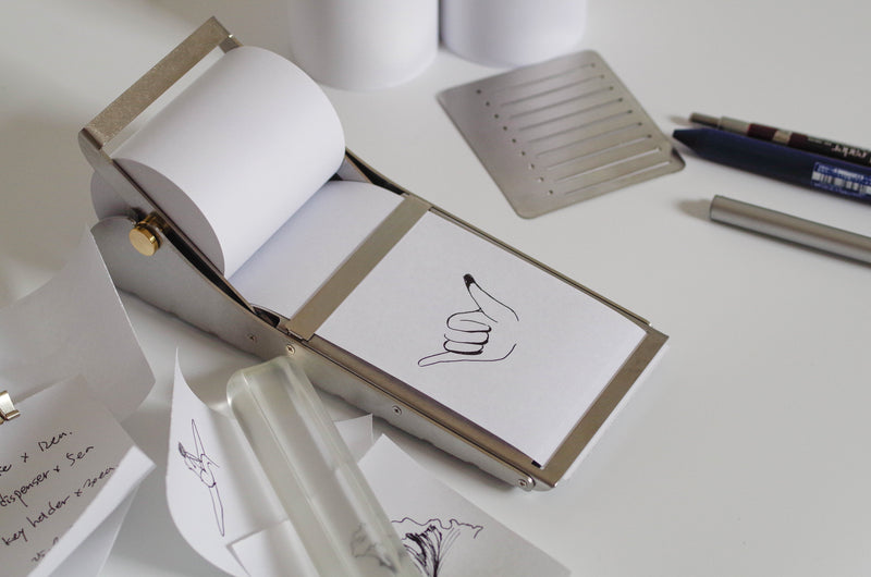 Desktop Roll Note Pad: Stainless Steel - Wms&Co.