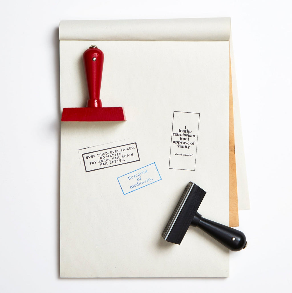 Custom Quote Hand Stamp Classic Rectangle