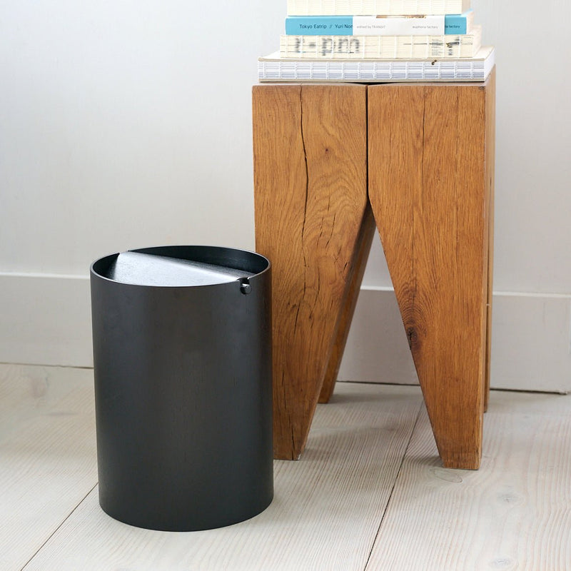 Wooden Wastebasket, Black - Wms&Co.