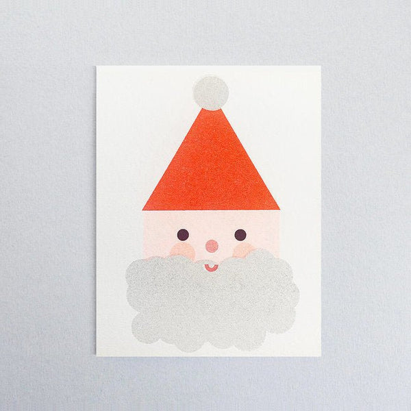 Riso Printed Mini - Notecards: Santa - Wms&Co.