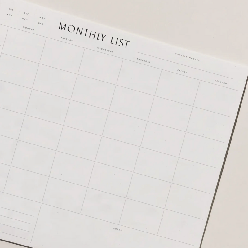 Wilde House Monthly List Planner Pad