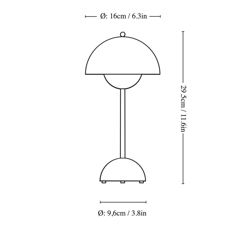 Verner Panton Flowerpot Portable Lamp: Red