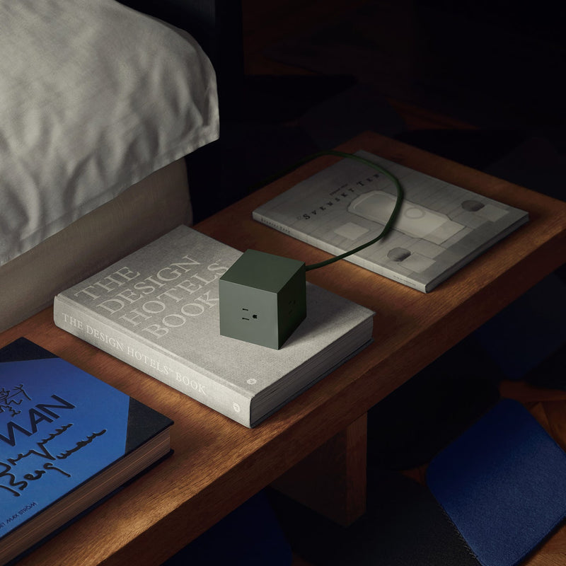 Stockholm Square 1 Power Strip: Oak Green - Wms&Co.