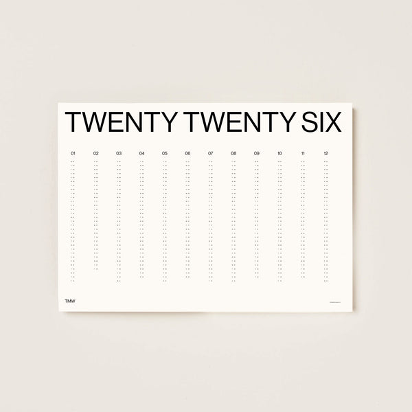 Minimalist 2026 Wall Planner/Calendar - Wms&Co.