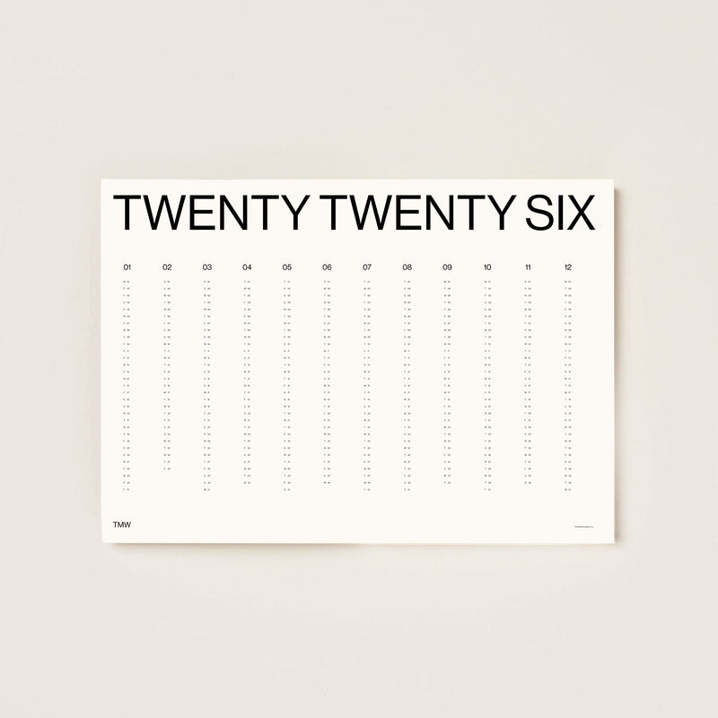 Minimalist 2026 Wall Planner/Calendar - Wms&Co.