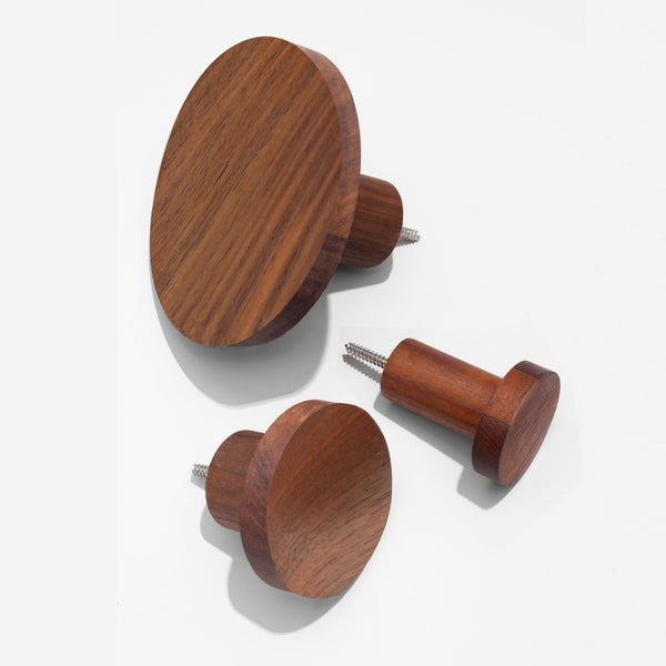 Three Wall Hooks: Walnut - Wms&Co.