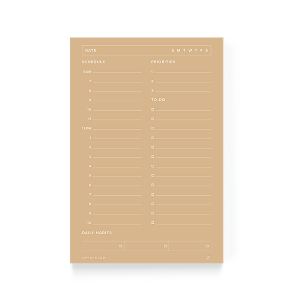 Daily Task Pad: Beige - Wms&Co.