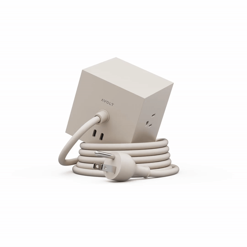 Stockholm Square 1 Power Strip: Sand
