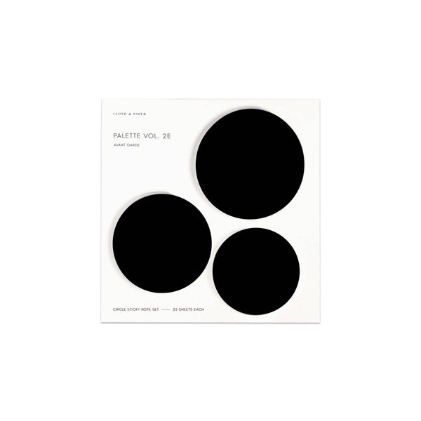 Circle Sticky Note Set: Almost Black