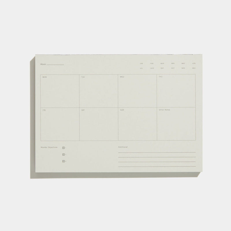 Before Breakfast Weekly Notepad: Grey - Wms&Co.