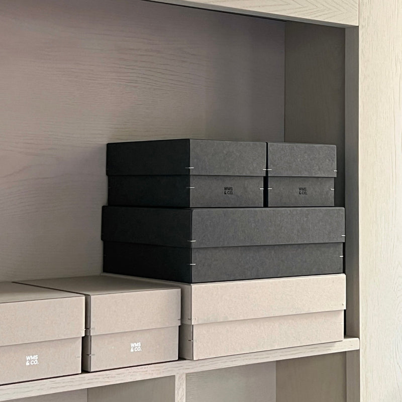 Stack Box Wms Brutalist Storage Boxes Grey | Chipboard | Set of 3 – Wms&Co.