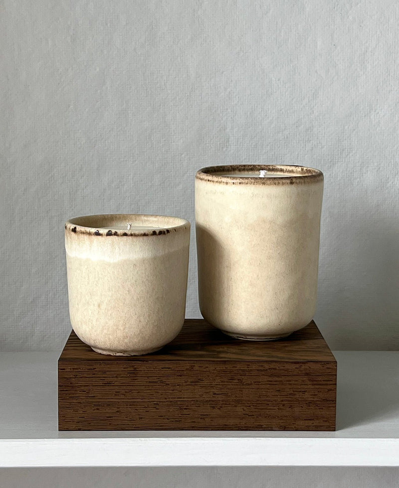 French Ceramic Candles: Beige Brun - Wms&Co.