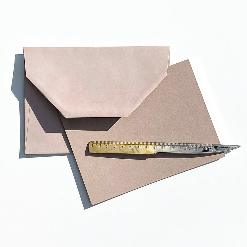 Notecard Set: Greige with Gold edges - Wms&Co.