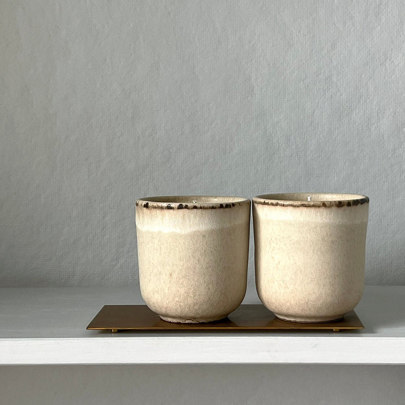 French Ceramic Candles: Beige Brun - Wms&Co.