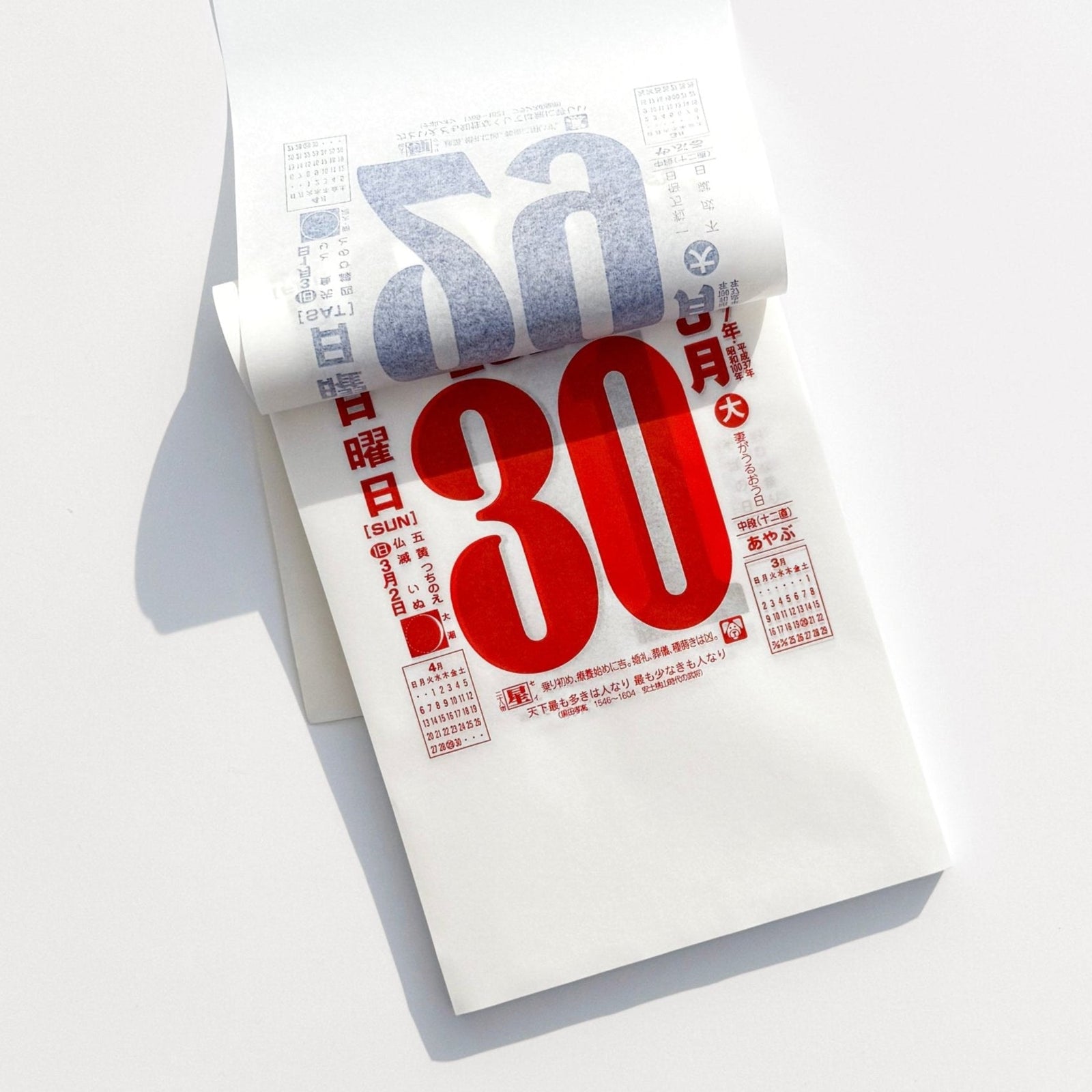 XJAPAN,hide1993カレンダー Japanese 2026 Daily Calendar