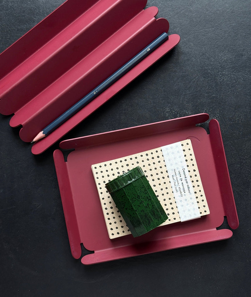 Karst Desk Trays: Burgundy - Wms&Co.