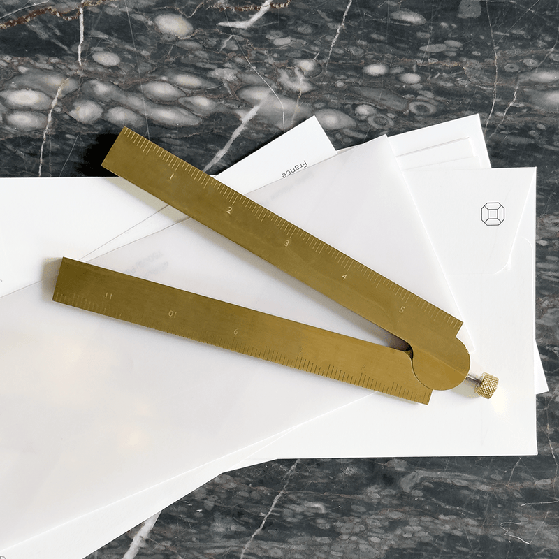Stria Solid Brass Folding Ruler - Wms&Co.