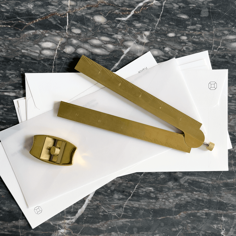 Stria Solid Brass Folding Ruler - Wms&Co.