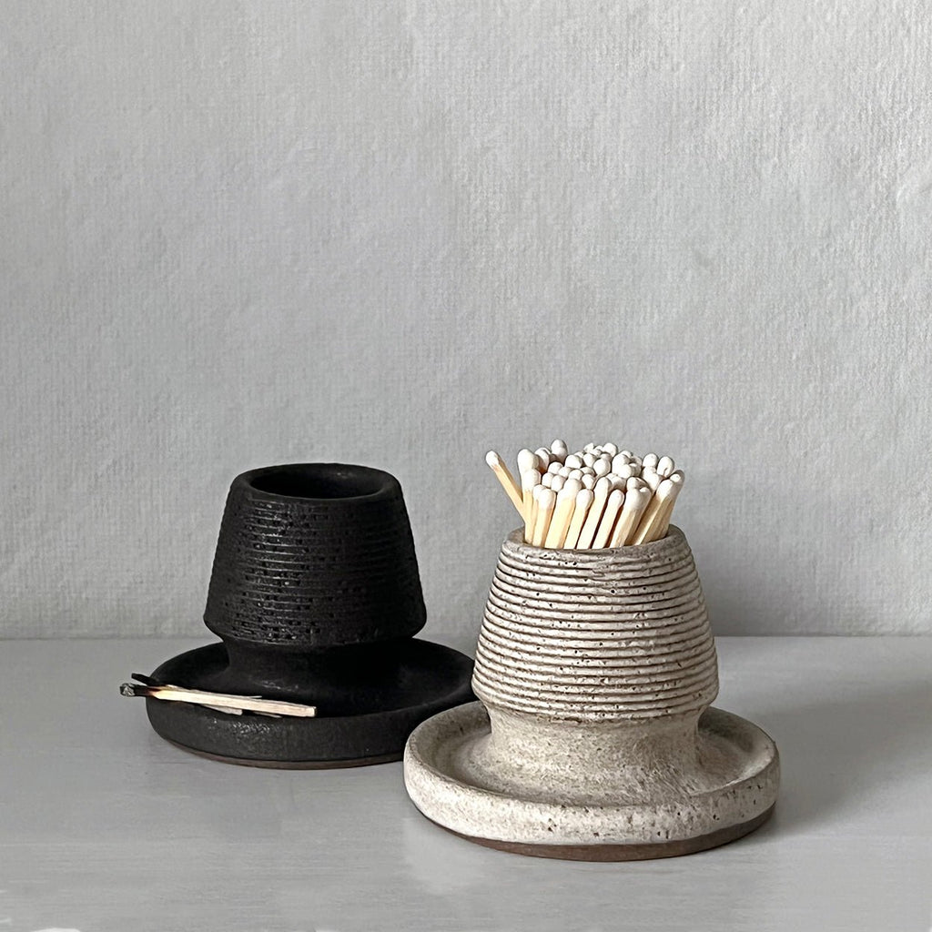 . Stoneware Match Strike Tray