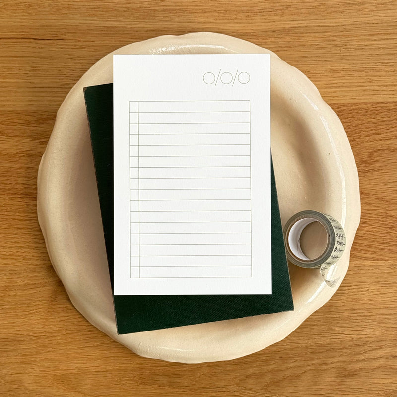 List Pad: Grey/Green - Wms&Co.