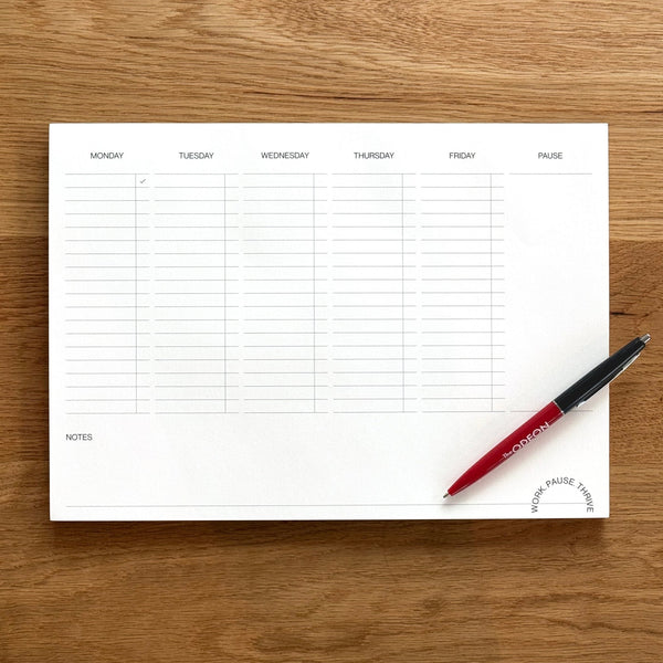 Weekly Planner Pad: Work Pause Thrive - Wms&Co.