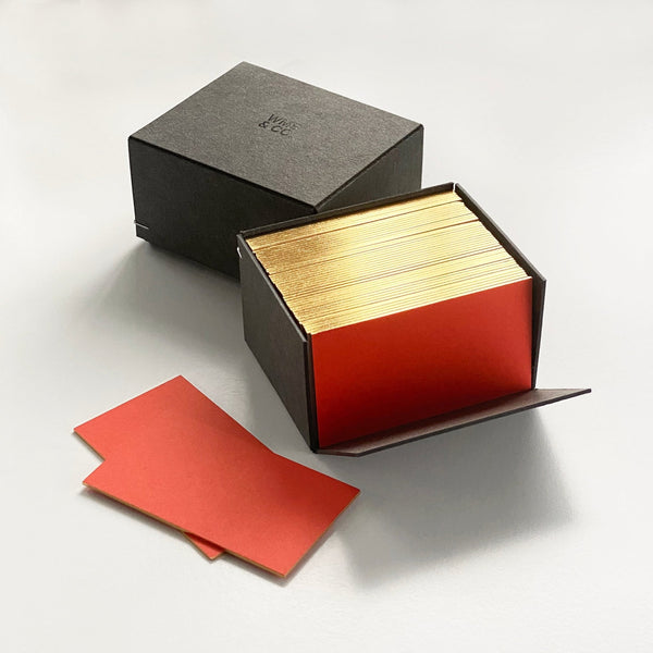 Red Small Cards with Gold edging - Wms&Co.