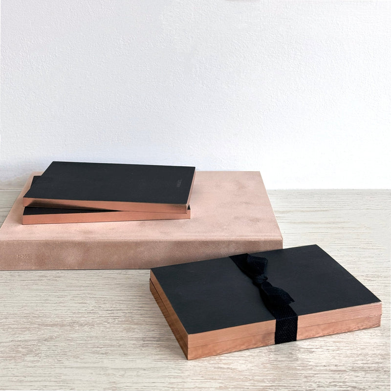 Little Black Notebooks with Rose Gold Edging (set of 2) - Wms&Co.