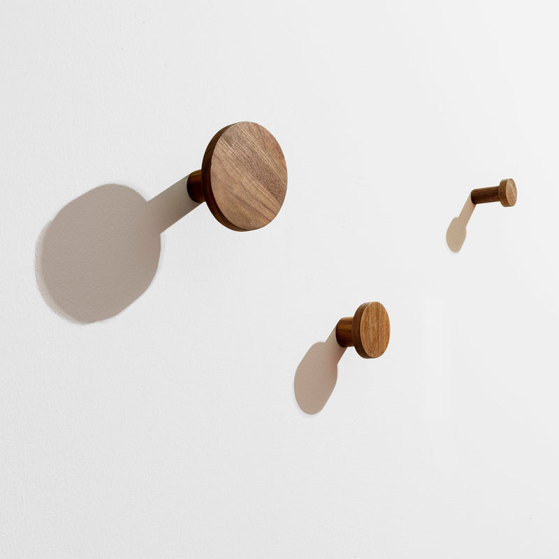 Three Wall Hooks: Walnut - Wms&Co.