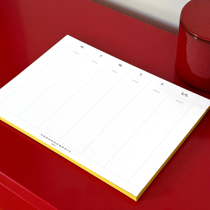 Weekly Desk Planners edged in Gold, Yellow, or Blush - Wms&Co.