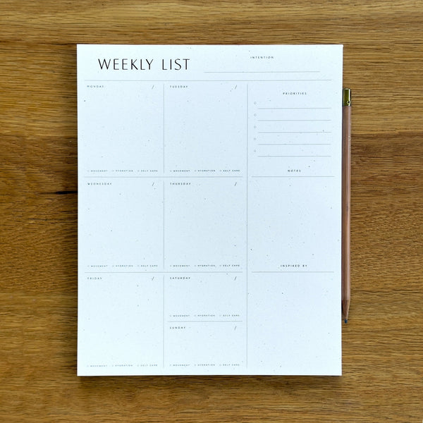 Weekly List Planner Pad - Wms&Co.