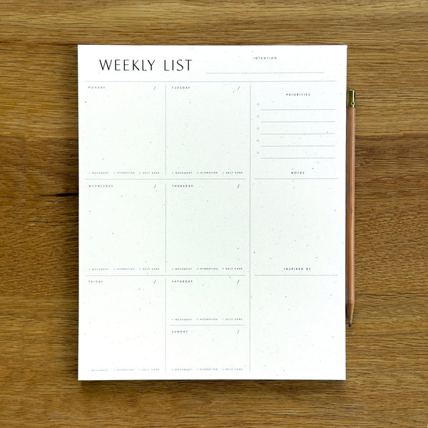 Weekly List Planner Pad - Wms&Co.