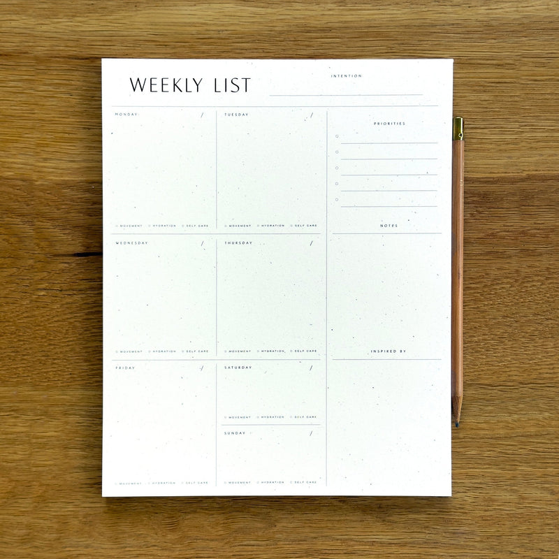 Weekly List Planner Pad - Wms&Co.