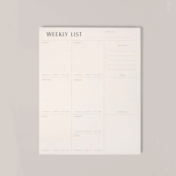 Weekly List Planner Pad - Wms&Co.