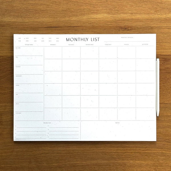 Wilde House Monthly List Planner Pad - Wms&Co.