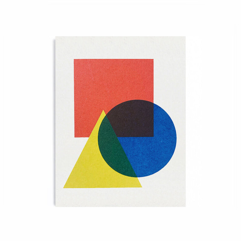 Riso Printed Mini Notecards: Bauhaus