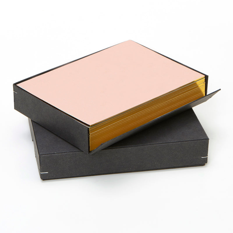 Notecard Set: Blush with Gold edges