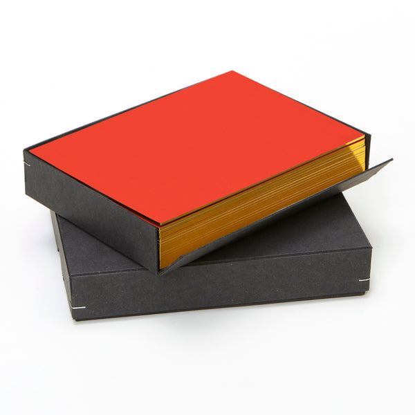 Notecard Set: Red with Gold edges
