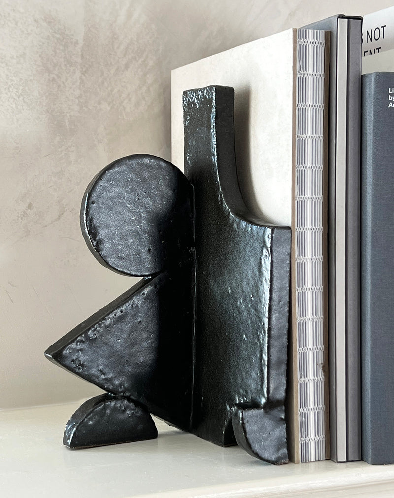 Morgan Peck Ceramic Bookend Pair - Black G